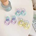 Acrylic Cute Accessories Acrylic Gloss Jelly Color Chain Earring for Woman Jewelry