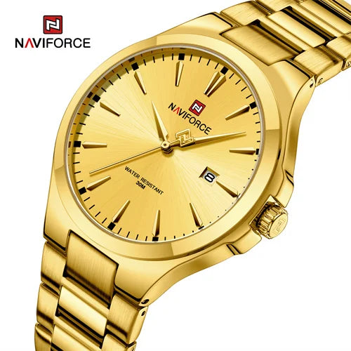 NAVIFORCE 9214 GG Golden Luxury Business Quartz Watch for Men Casual Wrist Watches Date Big Dial Custom Logo Factory OEM Clock