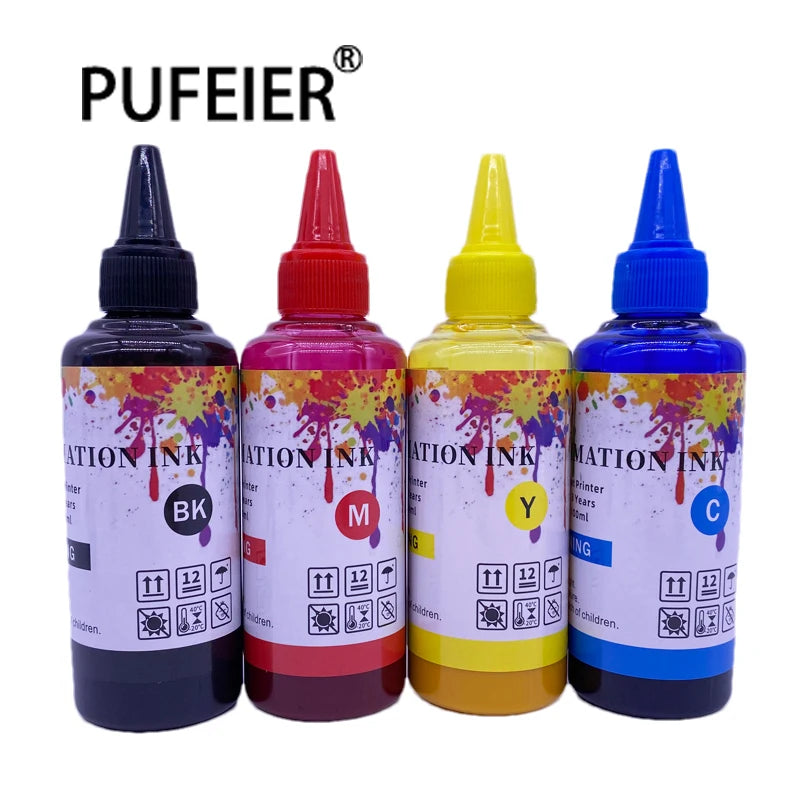 100ML Dye Sublimation Printing Inks for Epson Inkjet Printer 4 Color Heat Transfer Ink