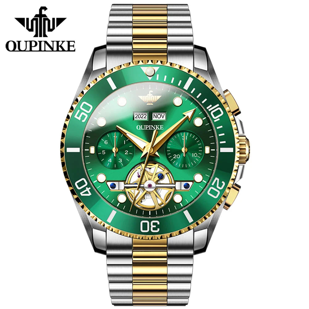 OUPINKE  3229 Factory SAPPHIRE CRYSTAL Business Men OEM Custom Watches Tourbillon Customize Logo Fashion Waterproof Watch