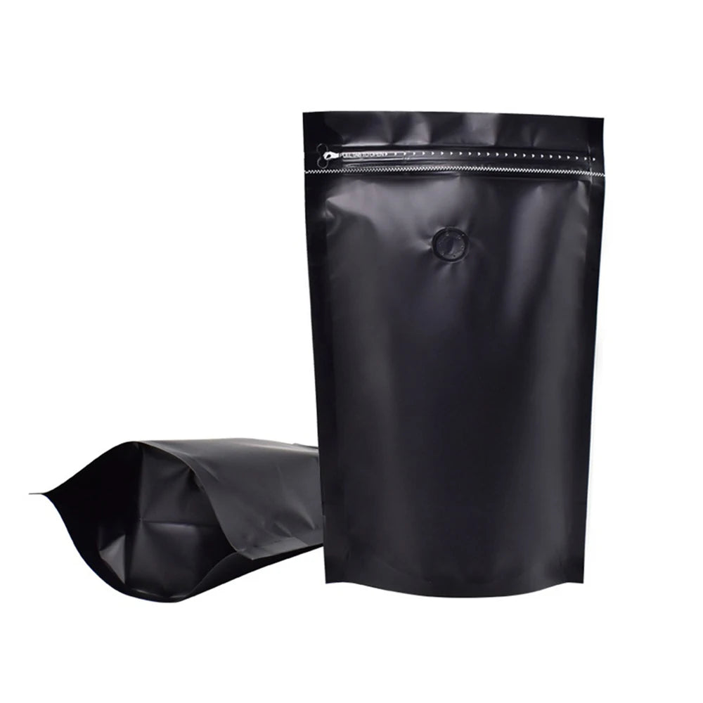 Matte Black Food Grade Reusable Gravure Printed Moisture Proof Standup BOPP Ziplock Bags for Tea and Spices
