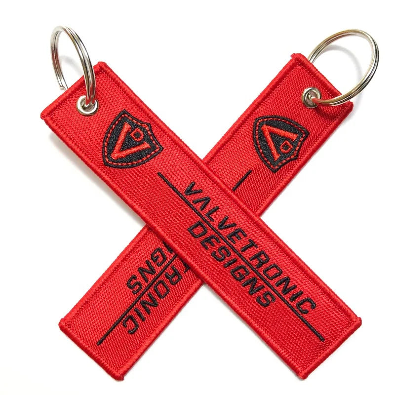 YUEWEN Custom Embroidery Letter Logo Keytag Remove Embroidered Keychain  Fabric Airplane Before Flight Tags Keychains