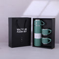Couple's Portable Stainless Steel 304 Vacuum Thermos Cup One Cup Three Lids Business Hot Drink Advertising Gift Cup Gift Box