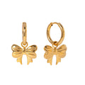 Stainless Steel Bow Tie Earring Waterproof Stud Hoop Earring 18k Gold Plated  Bow Hopp Pendent Bow Bowknot Drop Earring