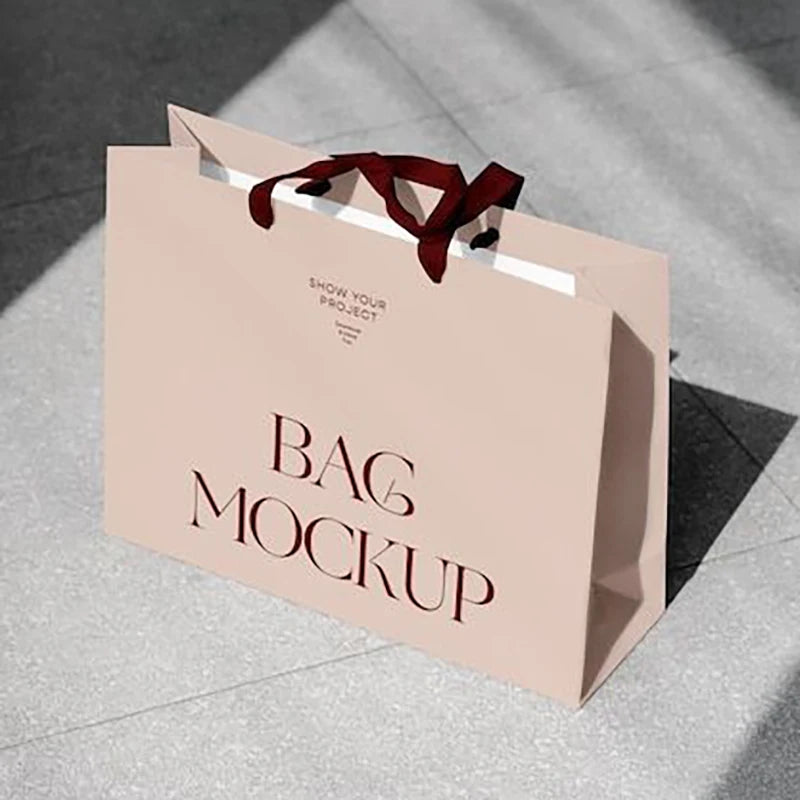 Pink Paper Gift Shopping Bag Custom logo pink Shoe Boutique Gift Shopping Bag Paper Cardboard Packaging Bags for Clothing Shops