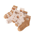 Women's New Autumn and Winter Mid-Tube Socks Thick Warm Cute Cartoon Bear Fur Socks Disposable Crew Length Anti-Slip Feature