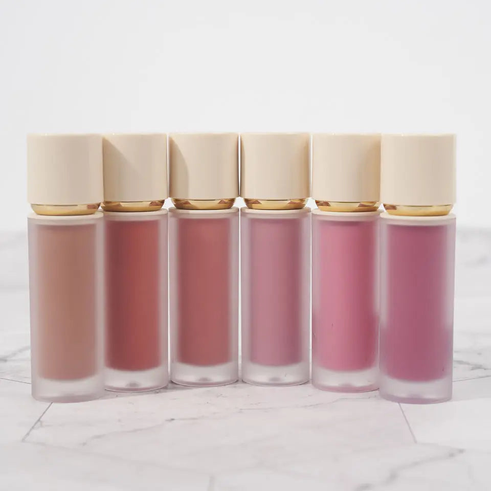 Wholesale Liquid Blush High Pigment Private Label Matte Natural Red Pink 6 Colors Blush Hot Pink Vegan Liquid Blusher Waterproof