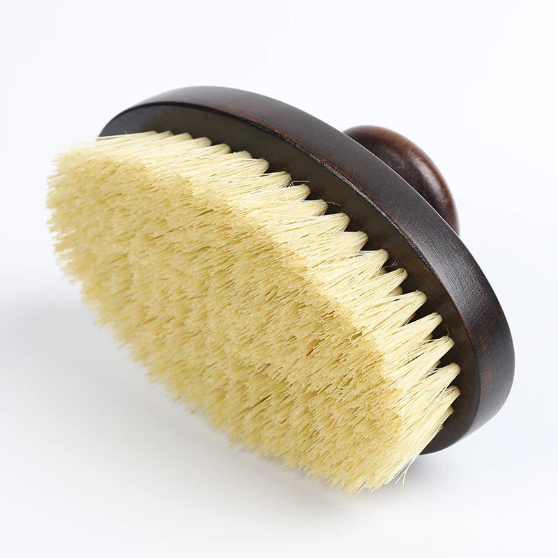 Black Stamping Body Brush for Massage Wooden Bath Brush Lymphatic Scrubber for Home Cellulite Removal