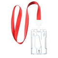 Custom Eco-Friendly Fashion Handmade Polyester Transparent Silk Screen Printed Id Card Badge Holder with Lanyard and Logo