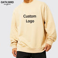 Custom Puff Design 3D Screen Printing Cotton French Terry Oversized Men's Jumpers Unisex 380gsm Heavyweight Crewneck Sweatshirts