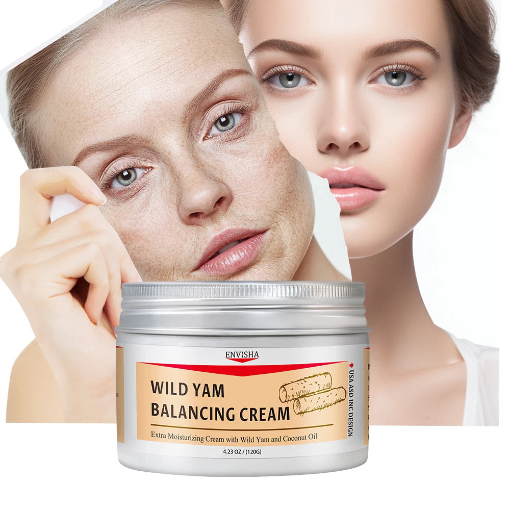 Natural Organic Facial Care New Products Wild Yam Root Extract Deep Moisturizing Reducing Water Loss Wild Yam Balancing Cream