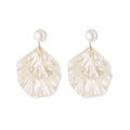 New Pearl Shell Style Women's Earrings in Korea Simple and Versatile Earrings Sweet Fan Shell Earrings Fashion Sweet Bijoux Gift
