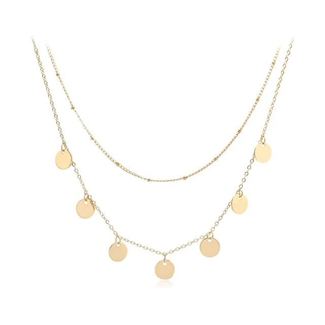 Fashion Exquisite Layered Chain Multi Coin Pendant Necklace for Women