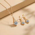 18K Gold Plated Pendant Zirconia Jewelry Set Italian Gold Plated Jewelry Sets Necklace Set for Women