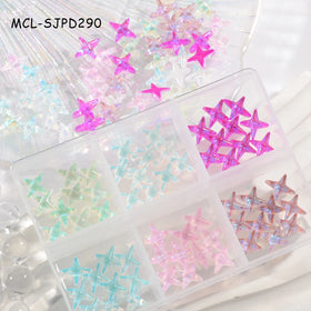 New Trendy 3d Nail Art Charms Nail Jewelry Four-pointed Star Nail Accessories for Beauty Spa