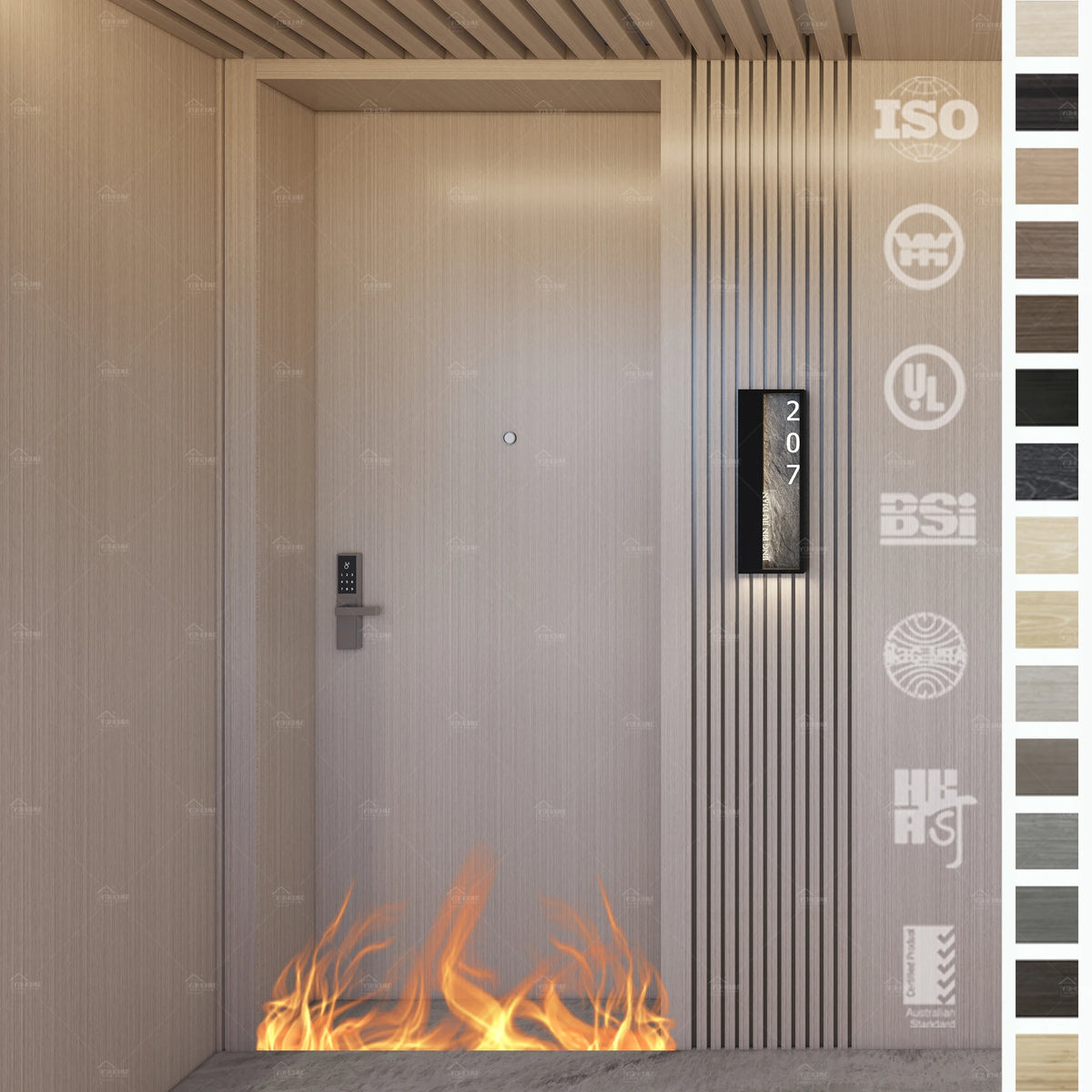 China Top Factory Best Hotel Door Manufacturer Custom 5 Star Hotel Door Soundproof Fire Rated Hotel Door With Labels for Sale MegaBDM