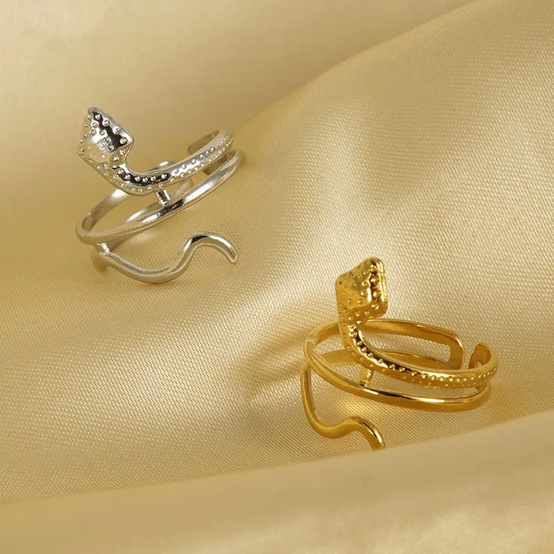 Stainless Steel Vintage Engagement Rings with 18K Gold Plated Constellation Design Unisex Jewelry for Style and Elegance
