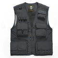 Men's Lightweight Polyester Vest-Multi-Pocket Fishing Travel Work Safari & Hunting Cargo Jacket