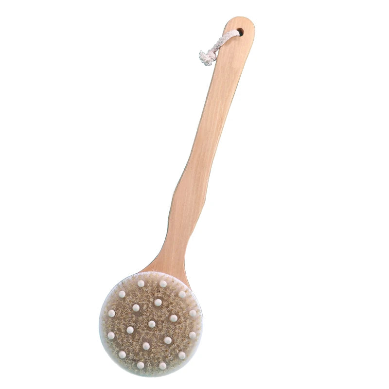 Wholesale Fashionable Wood for Body Back Brush with Long Handle Massage Bath Shower Exfoliating Removal Cleaning Tool