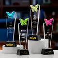2025 New Design Rainbow Butterfly Crystal Glass Awards Plaque Trophy MH-J0325