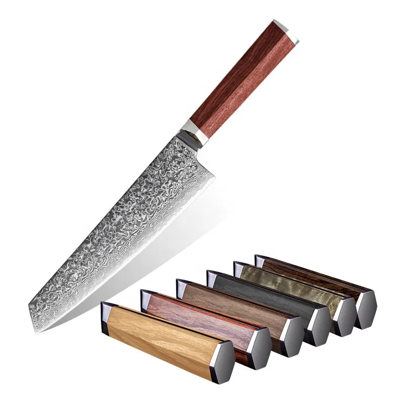 Factory Custom Knife VG10 Blank 73 Layers Blade Damascus Knife with Wood Handle