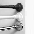 No- Drill Hot Selling Metal Retractable Curtain Rod Telescopic Rod Suitable for Bathroom Shower Curtain Rod