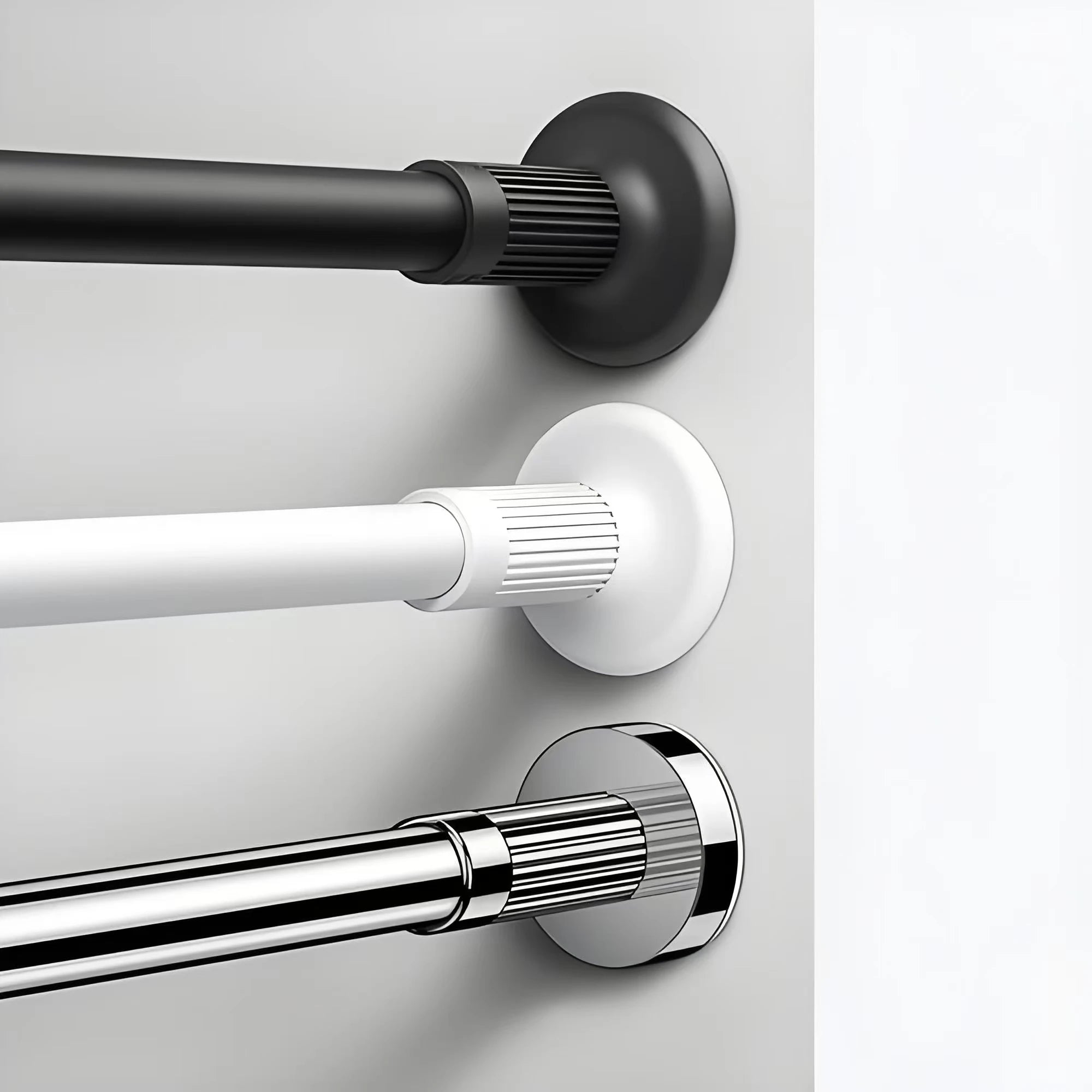 No- Drill Hot Selling Metal Retractable Curtain Rod Telescopic Rod Suitable for Bathroom Shower Curtain Rod