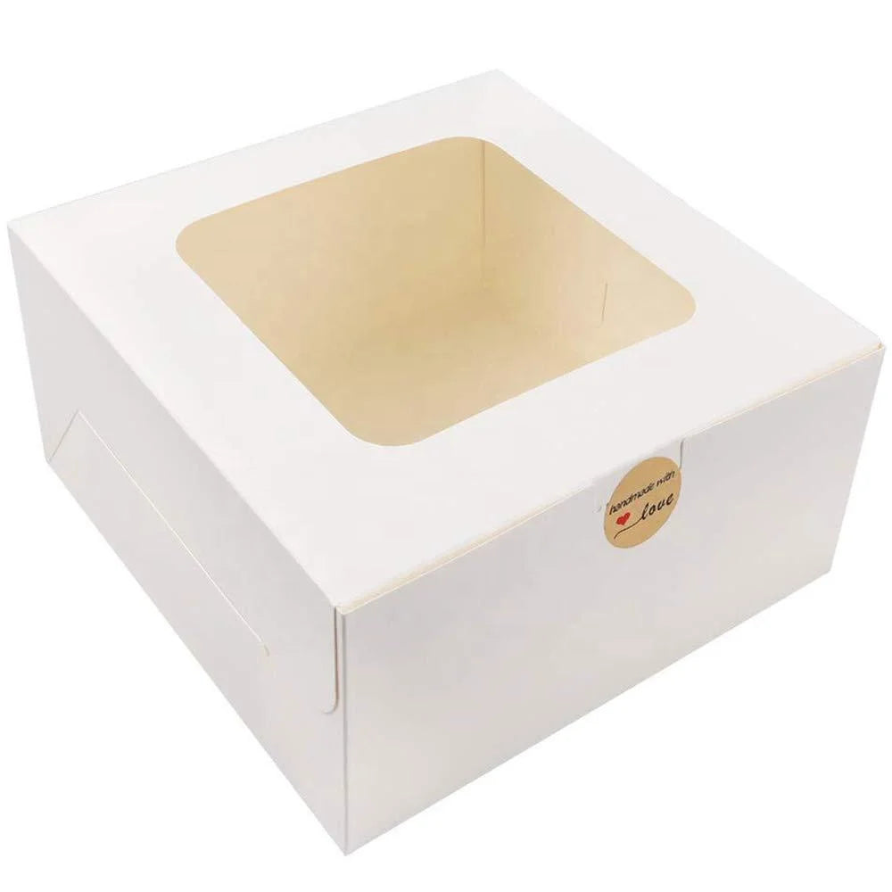 White Cardboard Kraft Paper Cake Dessert Packaging With Window Dessert Baking Supply Case Birthday Wedding Anniversary Cake Box