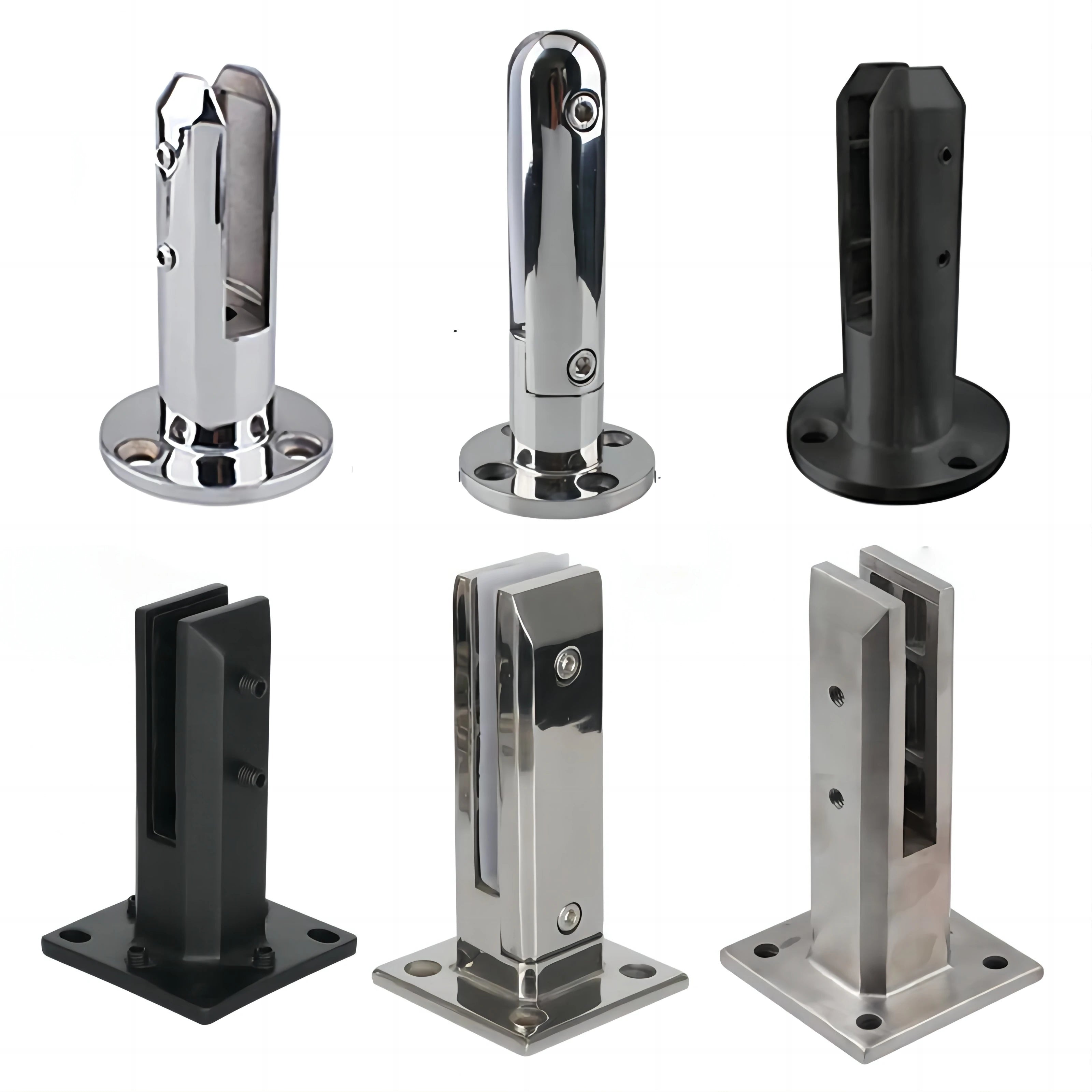 HL Frameless Glass Railing Spigots Stainless Steel Modern Durable Water Resistant Stair Villa Hotel Balcony Fence Floor Mounting