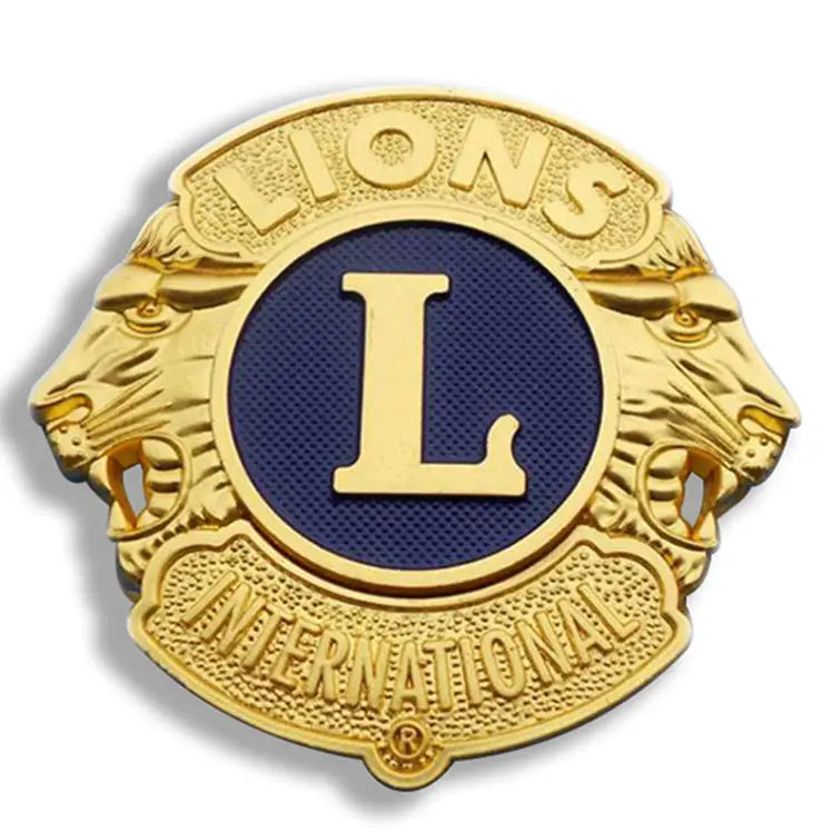 Custom Craft Zinc Alloy Metal Badge Souvenir Gold Soft Hard Freemason Masonic Enamel Lapel Pins Lions International Club Pin