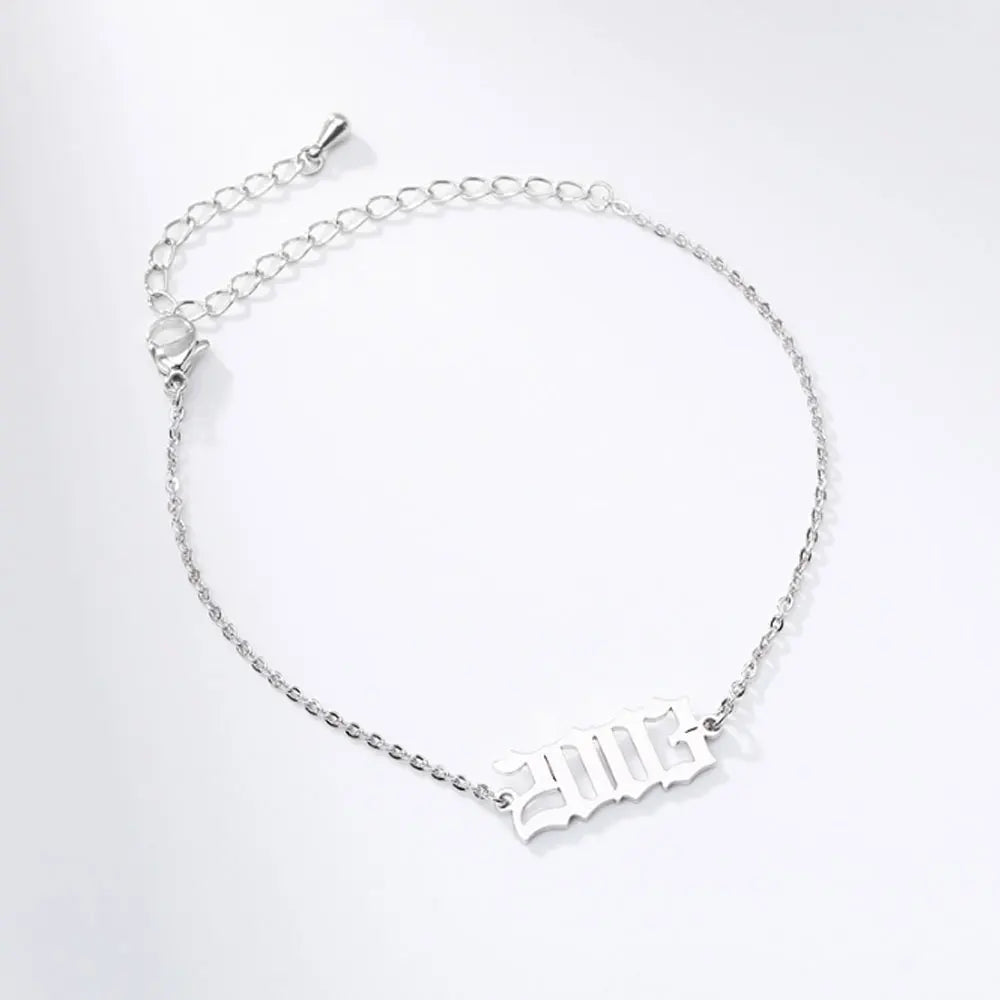 Wholesale Boho Fashion Stainless Year Numbers Charm Bracelet Jewelry Women Manufacturer Supplier
