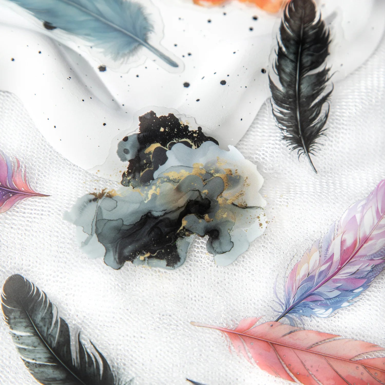 25pcs/pack Falling Feather Stunning Series PET Sticker Pack Light Feather Flying Handbook Decoration Material