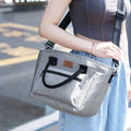 Durable Thermal Lunch Coolers Bag Insulated Wide-Open Drinks Holder Work Beach Fishing Men Adults Made Polyester Pattern Letter