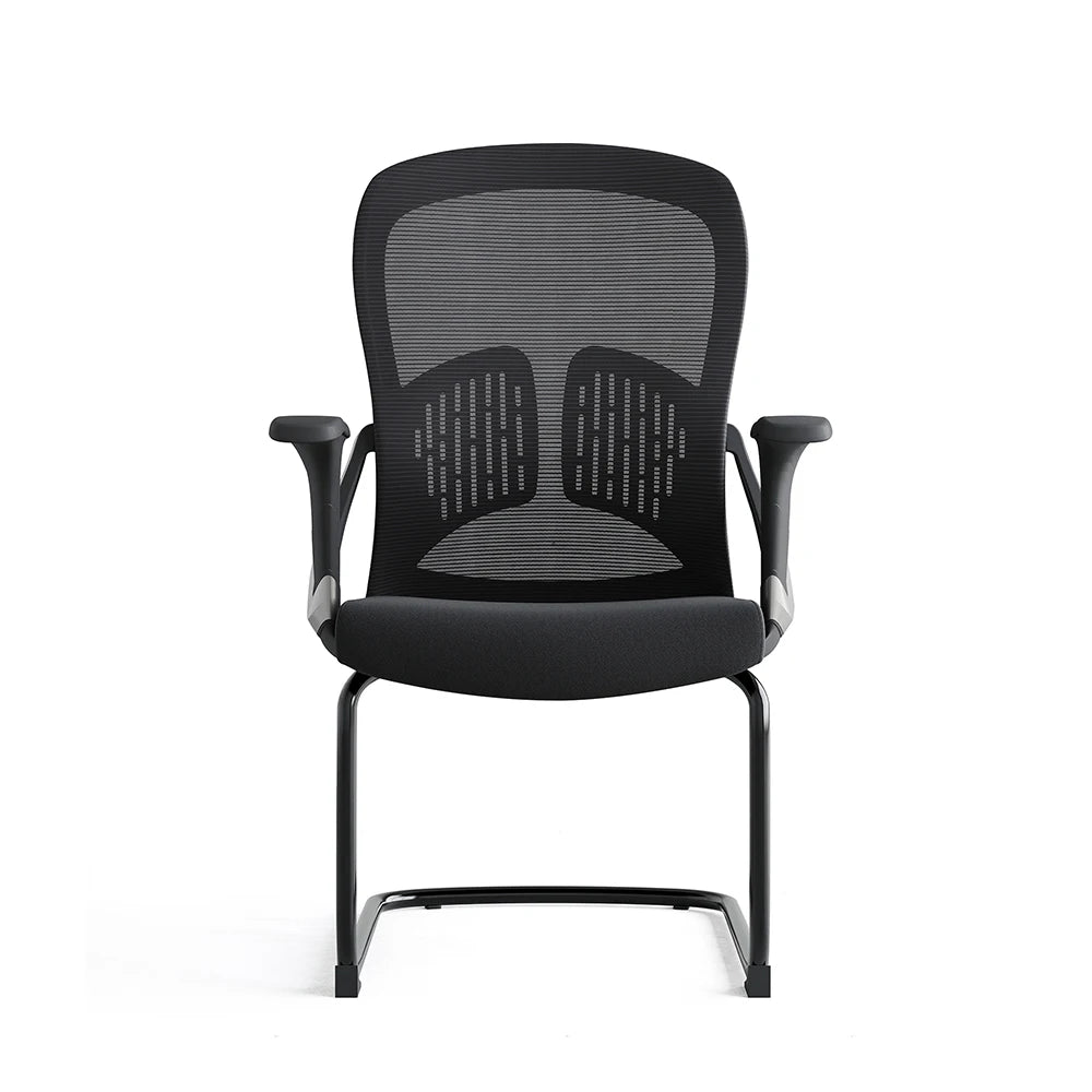 Mid back mesh visitor chair with black PP and fiber back frame