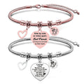 Ywganggu Fashion Customized Stainless Steel Snake Bone Best Friend Heart Wonderful Sisters Matching Bracelets Jewelry