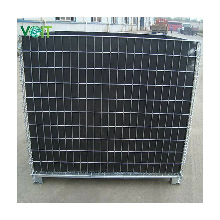 Medium Duty Stackable Metal Storage Collapsible Steel Wire Mesh Bulk Basket