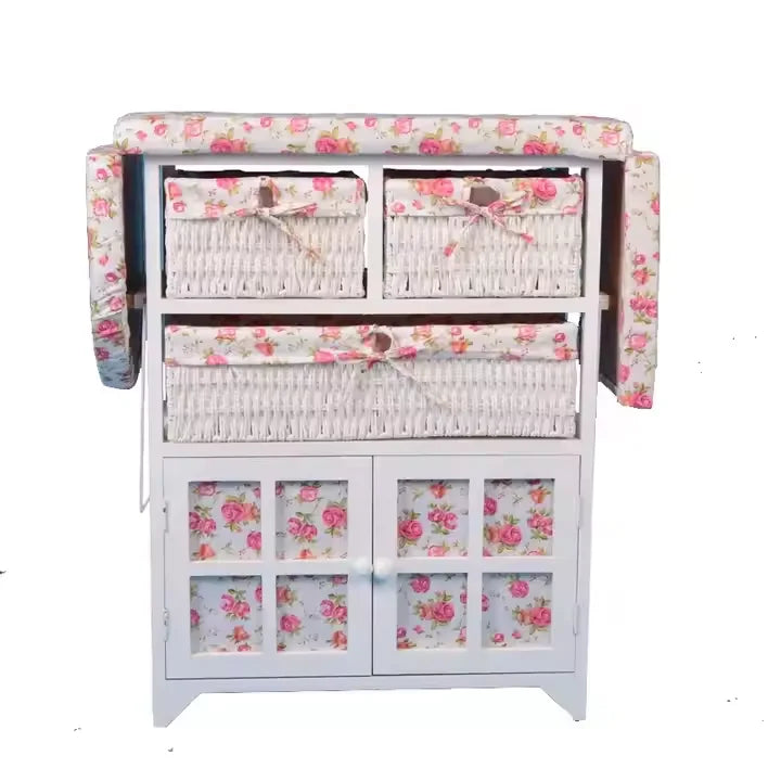 Country Rustic Style Wooden Board With Storage Drawers for Living Room Furniture