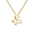Popular Design Butterfly 18K Real Rose Gold Necklace Natural Diamond Jewelry Women Gift