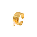 Hot New Creative Design Senior Sense Classic Pearl Heart-Shaped Adjustable 18K Gold Plated Stainless Steel Multi-layer Open Ring