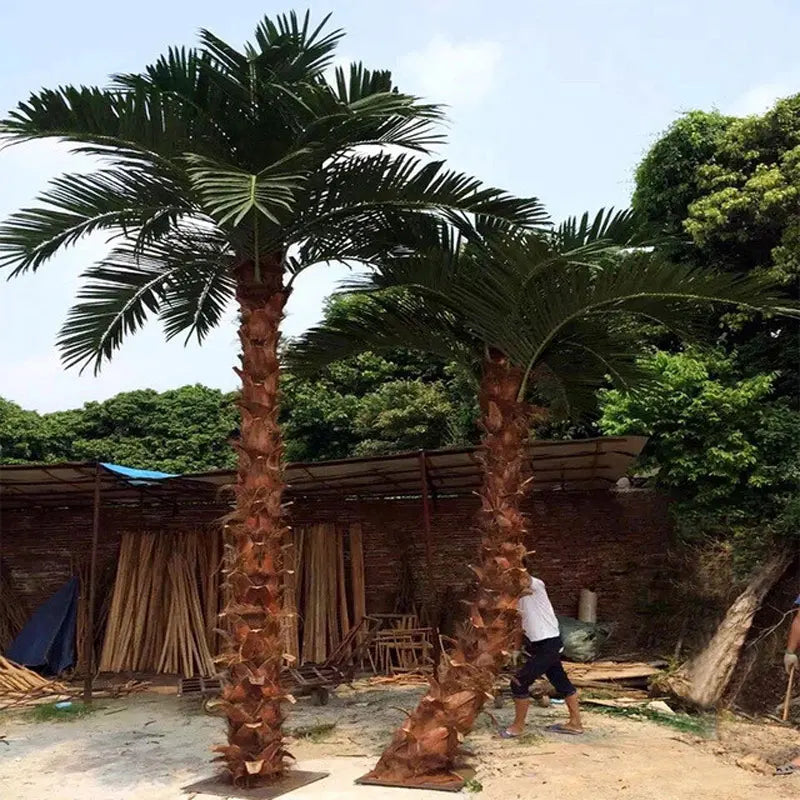 Artificial Washingtonia Palm Tree with Real Bark
