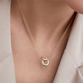INS Trendy Stainless Steel 14K Gold Plating Titanium Steel Personalized Simple Double Circle Chain for Party
