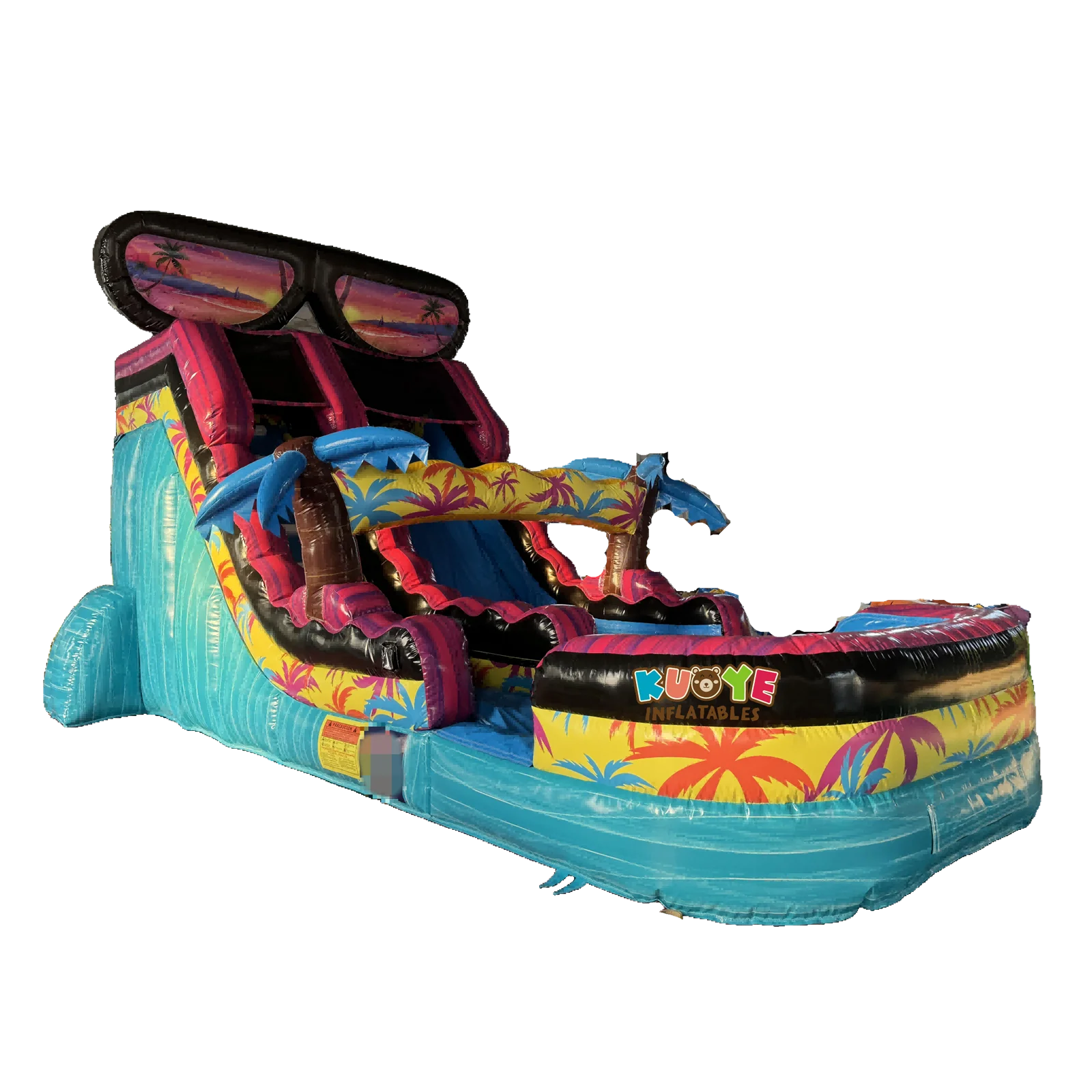 Hot Sale Commercial Summer Sunglasses PVC Water Slide Beach Inflatable Water Slides with Blower for Kids and Adults