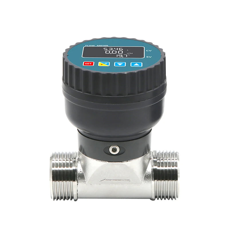 DN25 RS485 Smart Digital Display Flowmeter 1\" Stainless Steel Male Thread Flow Sensor for Water Electric Power