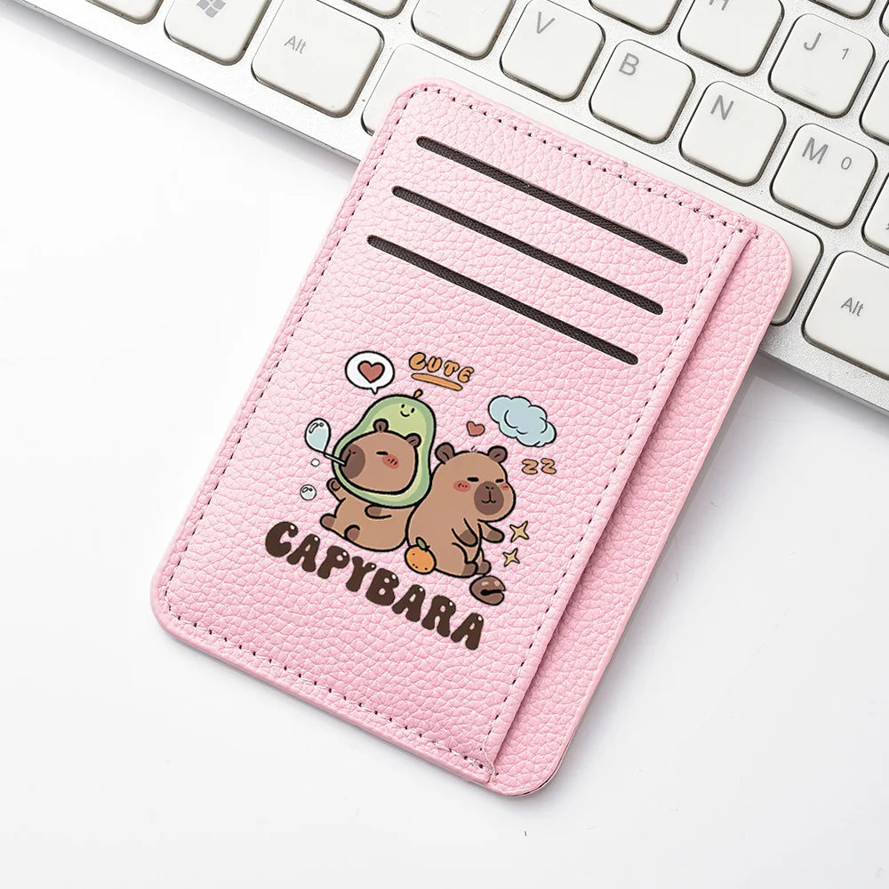 Cute and Fashionable Cartoon Animation PU Leather ID Card Credit Card for Women's Slim Card Bag Holder