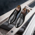 High Quality Men's Black Toe Dress Shoes & Oxfords Comfortable Casual Fashion Flat Soft Breathable Insole Genuine Calf Leather