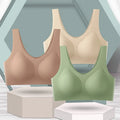 Women's Seamless One-Piece Thin Underwire Yoga Bra Comfortable Push-Up Exercise Lingerie with Logo on Cup Breathable