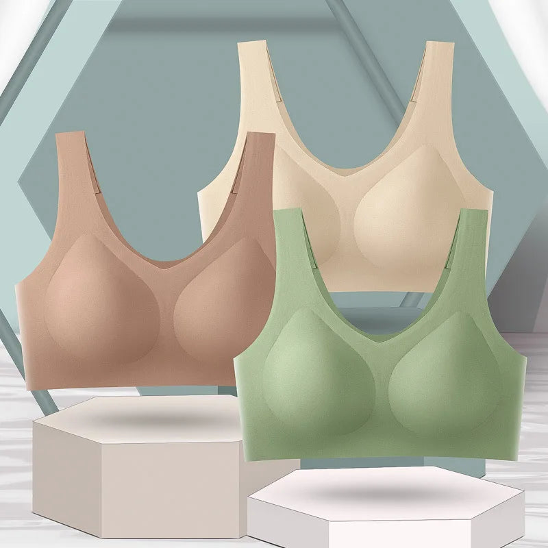 Women's Seamless One-Piece Thin Underwire Yoga Bra Comfortable Push-Up Exercise Lingerie with Logo on Cup Breathable