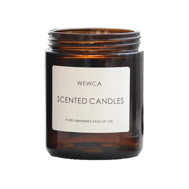 60ML 100ML 250ML 500ML Glass Candle Holders with Metal Lids & Screw Cap Sealing Empty Amber Scented Soy Wax Candle Jar