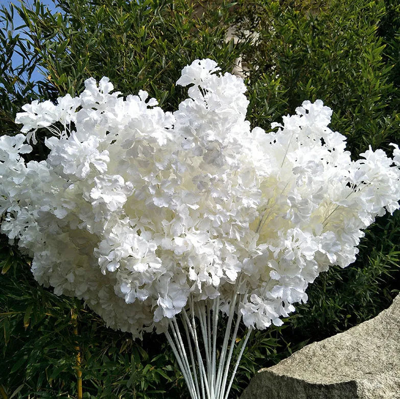 A-1659 Wholesale Cherry Blossom White Stem Flowers Wedding Centerpiece Decor Artificial Cherry Blossom Branches