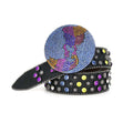Western Luxury Crystal Rhinestone Belt Inlaid With Earth Button Head Designer Men's Belt Fashion Punk Women's Belt